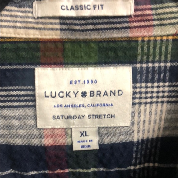 Lucky Brand Multi Color Plaid Casual Button Down Shirt - Picture 2 of 7